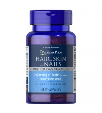 Витамины для кожи ногтей и волос Puritan's Pride Hair, Skin & Nails One Per Day Formula 30caps